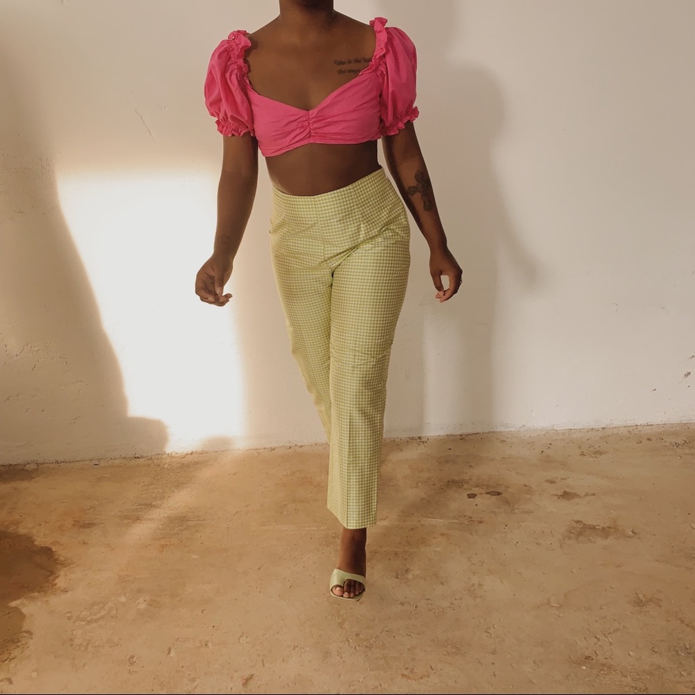Vintage Mid rise Gingham Pants